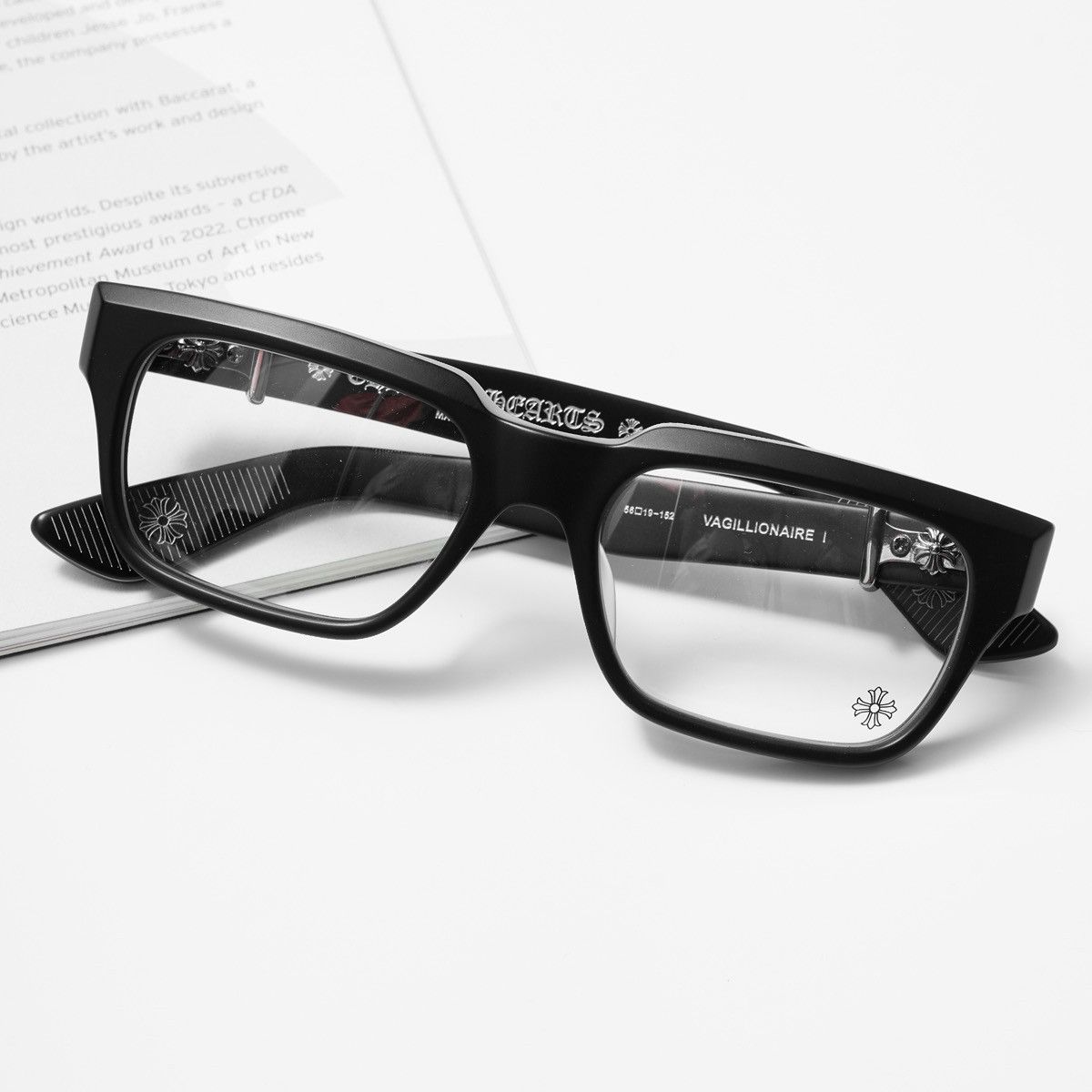 Chrome Hearts CHROME HEARTS VAGILLIONAIRE I MATTE BLACK GLASSES Size ONE SIZE - 6 Thumbnail