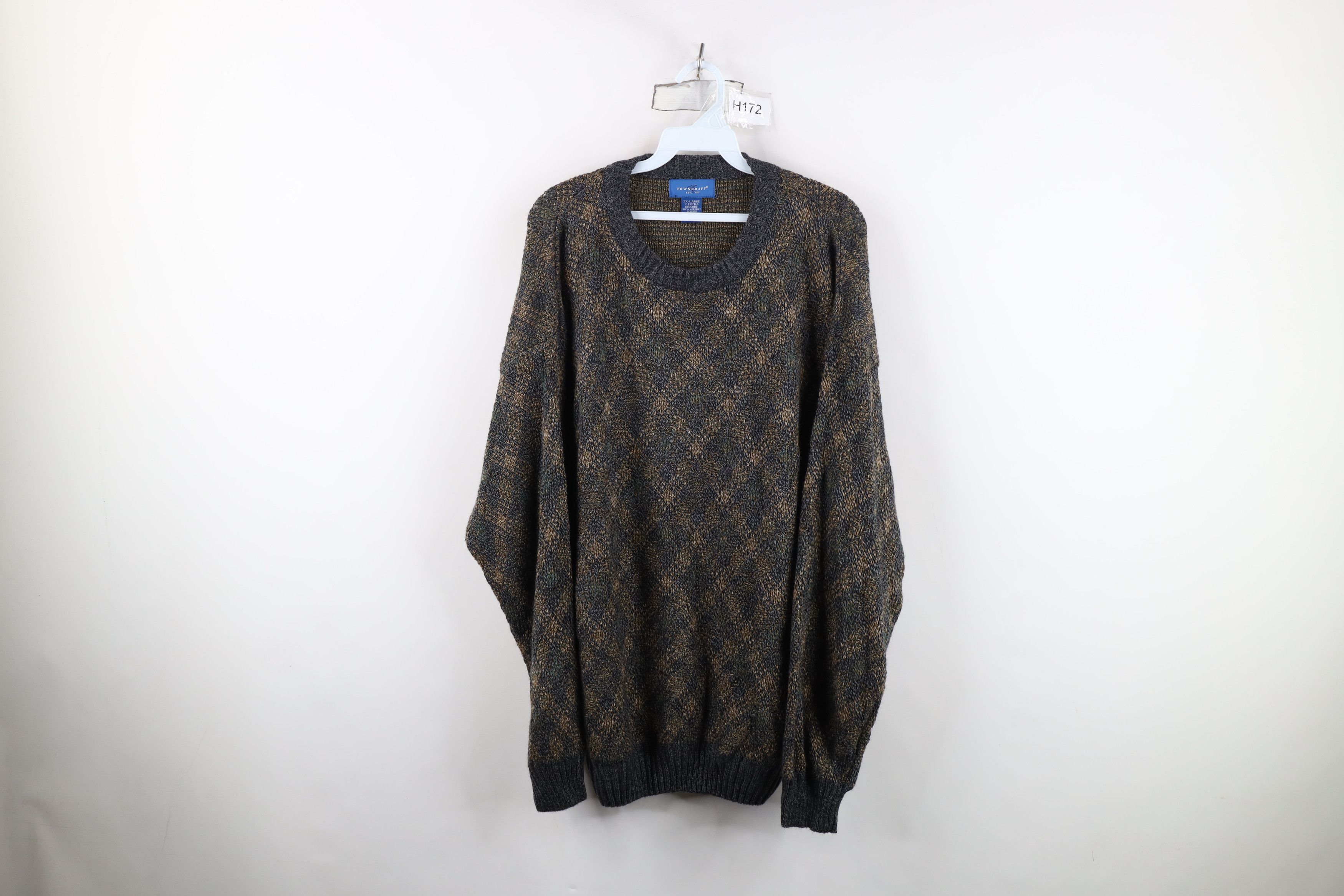 Vintage Vintage 90s Streetwear Diamond Knit Crewneck Sweater Size US XXL / EU 58 / 5 - 1 Thumbnail