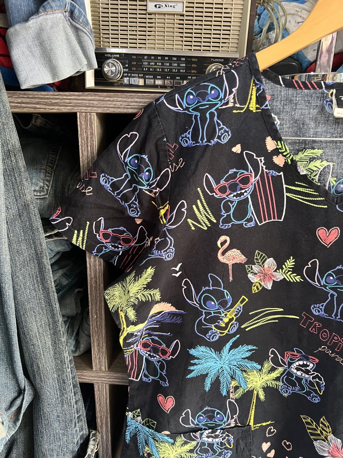 Cartoon Network 🔥Disney Lilo&Stitch Tropical Paradise Scrub Uniform Size L / US 10 / IT 46 - 3 Thumbnail