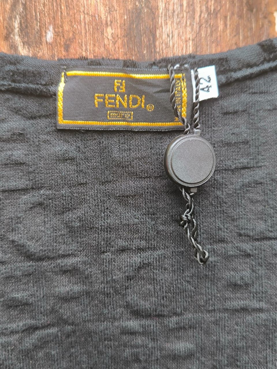 Fendi × Vintage Black Fendi Wrap Crop Top cardigan Fendi Logo Size M / US 6-8 / IT 42-44 - 8 Thumbnail
