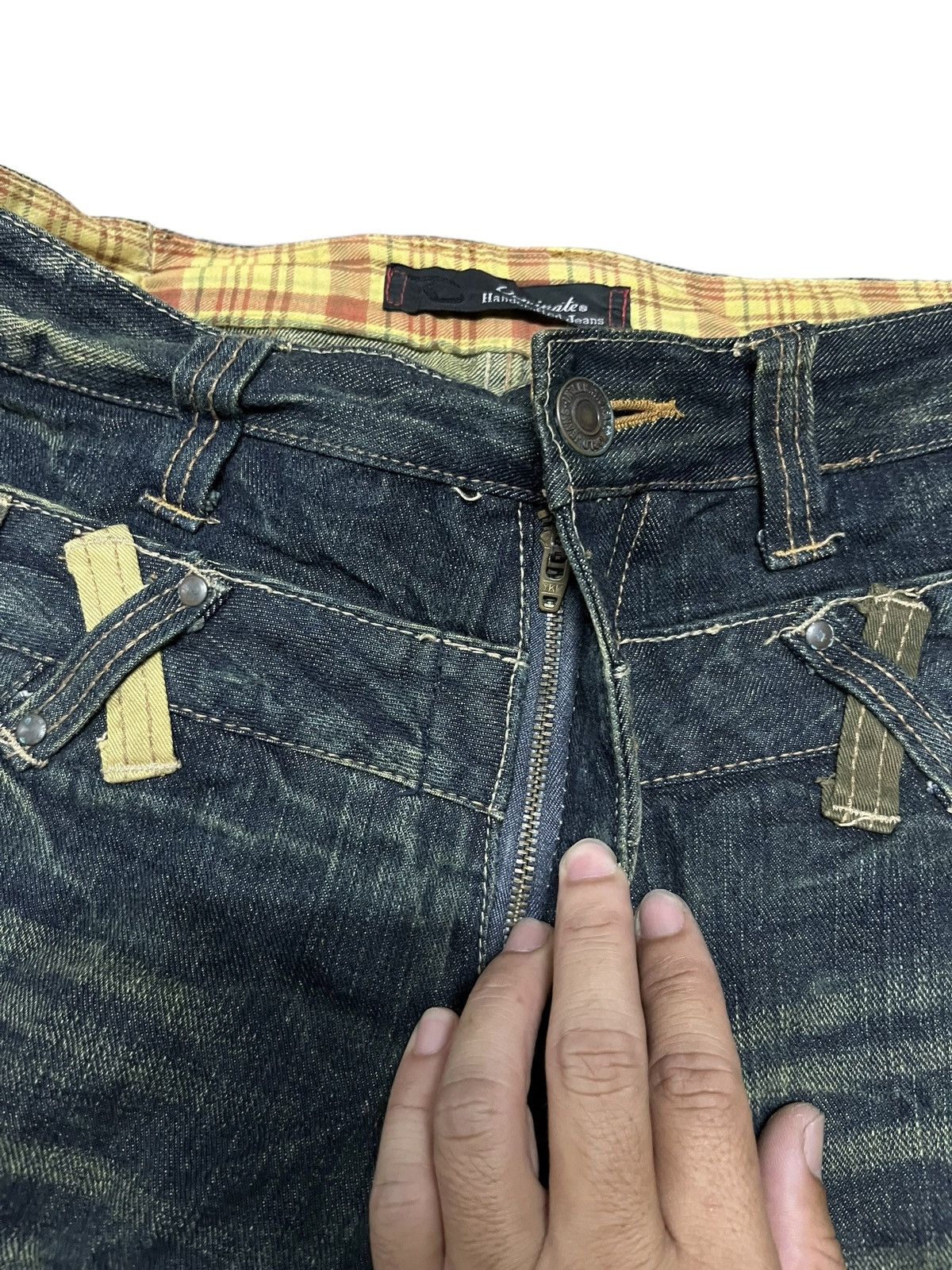 Japanese Brand DOMINATE HAND CRAFT DOUBLE WAIST STYLE JEANS Size US 34 / EU 50 - 10 Thumbnail