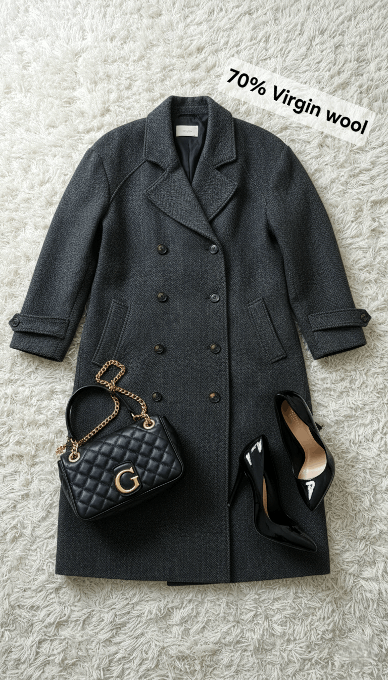 Other Lovechild 1979 – Long herringbone wool coat • classic Size XXL / US 16-18 / IT 52-54 - 1 Thumbnail
