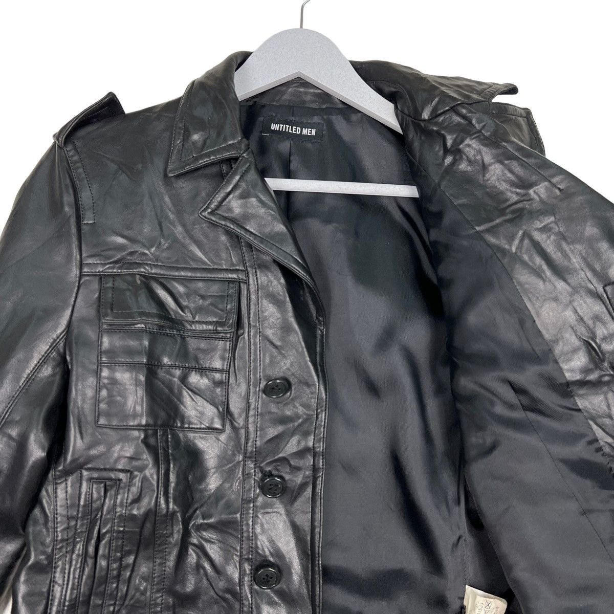 Le Grande Bleu (L.G.B.) 🔥 UNTITLED MEN CARGO LEATHER JACKET Size US M / EU 48-50 / 2 - 10 Thumbnail