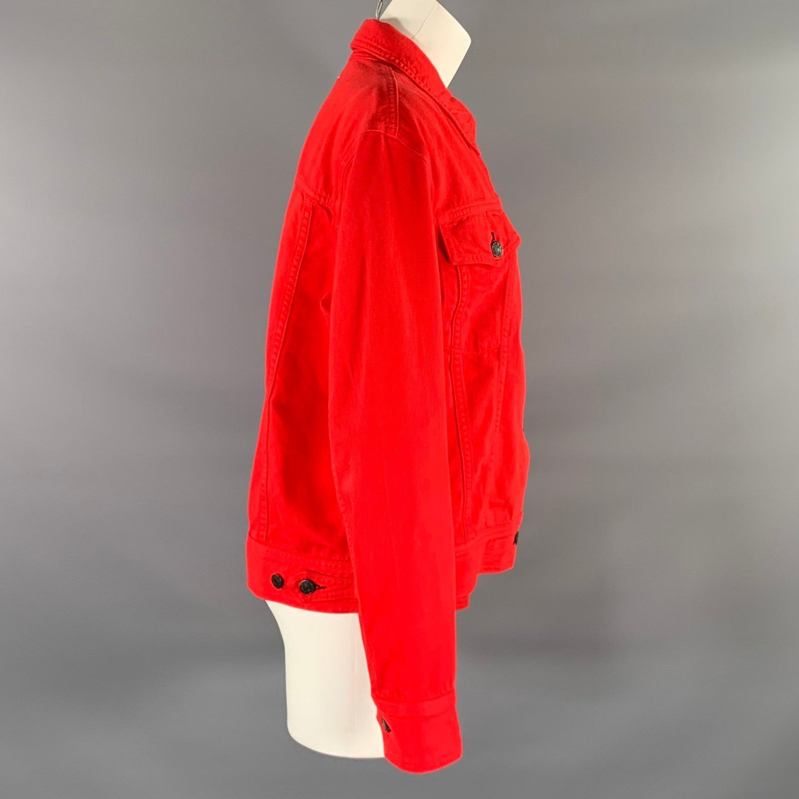 Rag & Bone RAG & BONE Size M Red Cotton Tencel Trucker Jacket Size M / US 6-8 / IT 42-44 - 2 Thumbnail