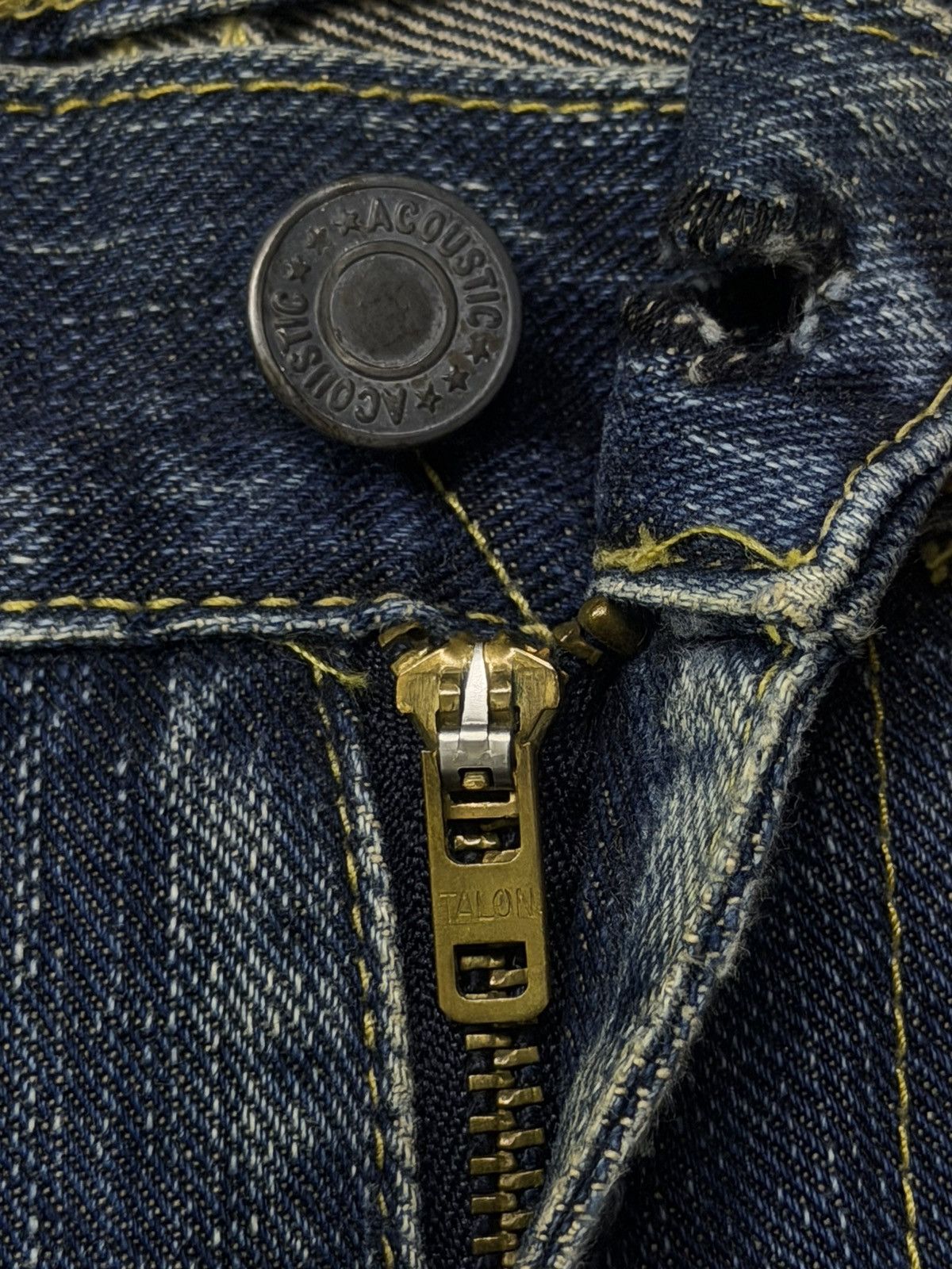 Japanese Brand Vintage 00s Acoustic Japanese Selvedge Denim Jeans | W31 Size US 31 - 13 Thumbnail