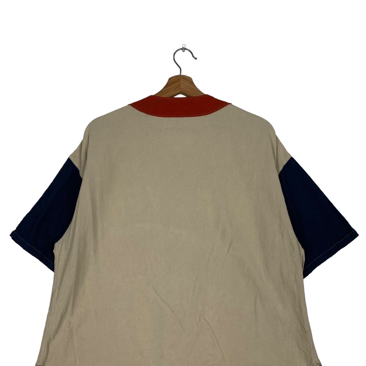 Japanese Brand CUBE SUGAR Colorblock Work Wear Button Shirt #0875-C39 Size US M / EU 48-50 / 2 - 8 Thumbnail