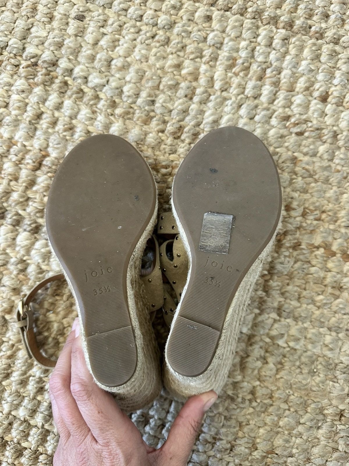 Joie JOIE KORAT SUEDE STUDDED ESPADRILLE WEDGE SANDAL SIZE 35.5 Size US 5.5 / IT 35.5 - 8 Thumbnail