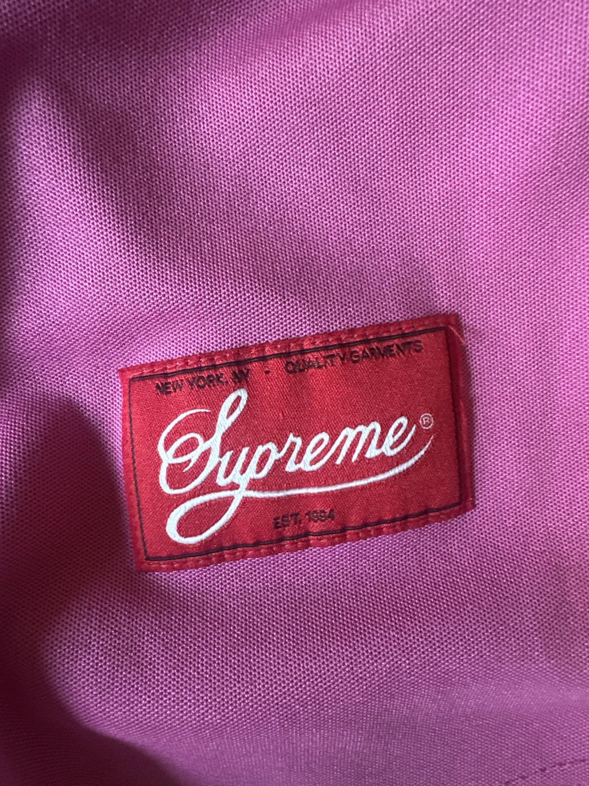 Supreme Supreme Snake Script Logo Baseball Jersey Pink Size L FW17 Size US L / EU 52-54 / 3 - 4 Thumbnail