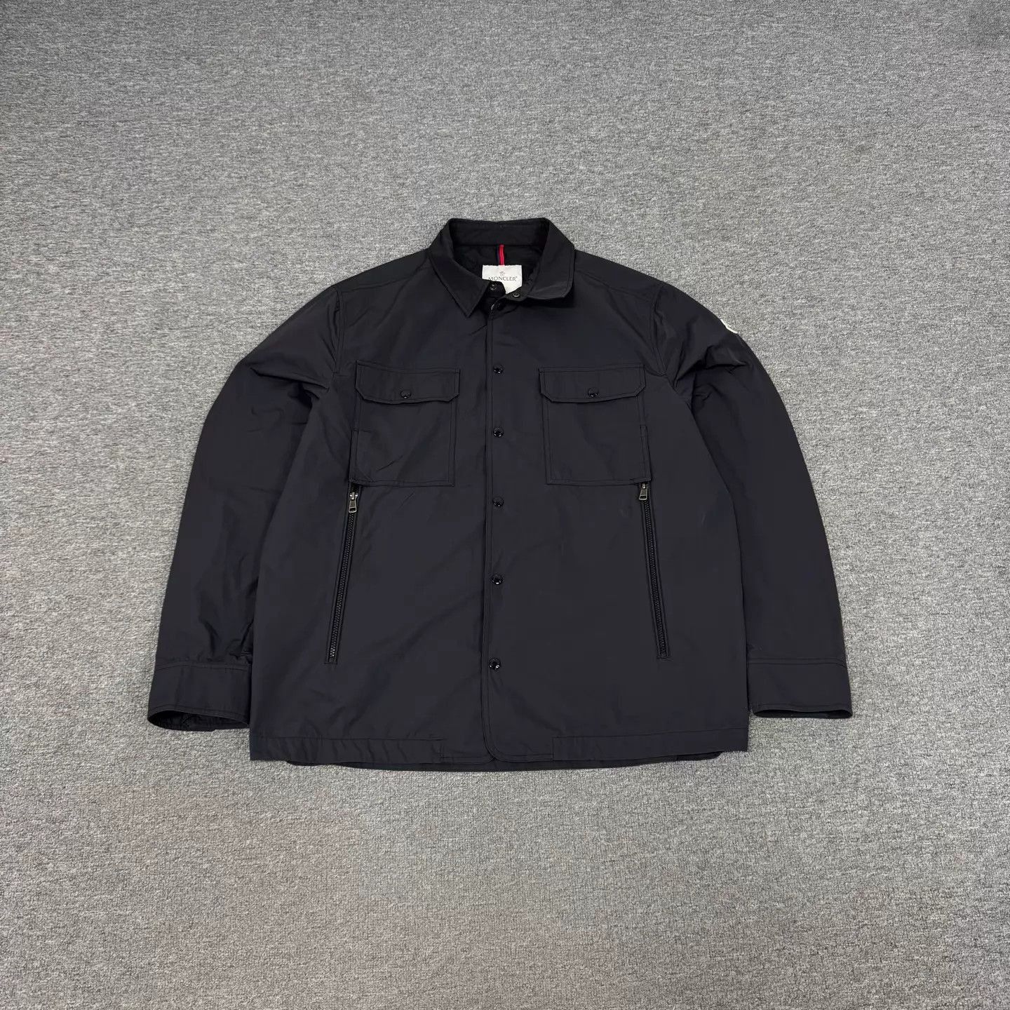Moncler Black Button-Front Utility Jacket with Pockets Size US XXL / EU 58 / 5 - 1 Thumbnail