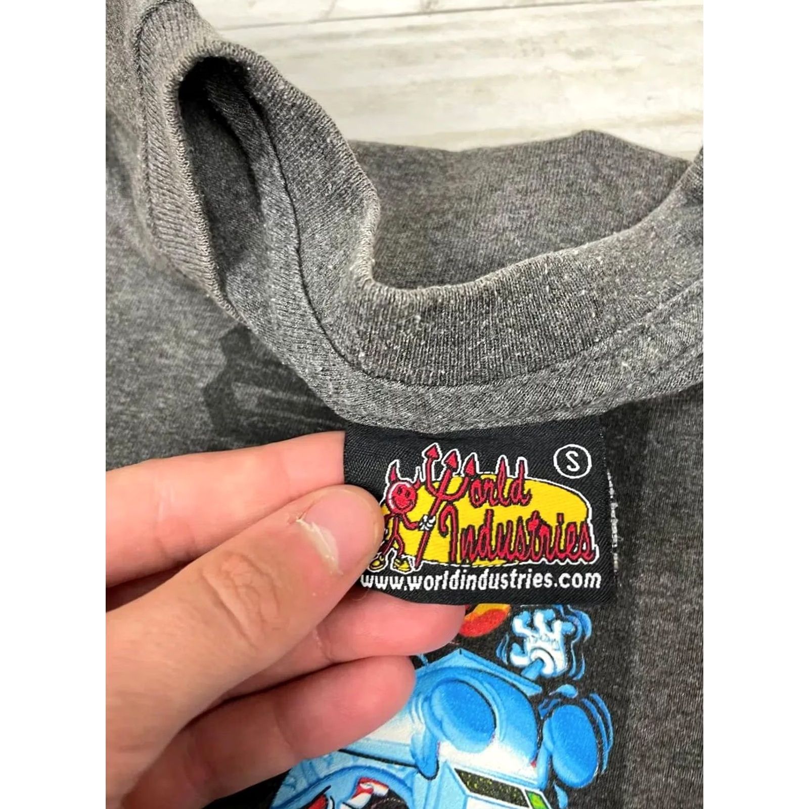 World Industries VINTAGE World Industries T-Shirt Flameboy 90s Gray Adult S Men Size US S / EU 44-46 / 1 - 6 Thumbnail