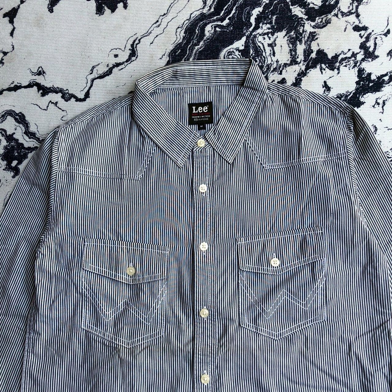 Lee × Vintage Vintage Lee Hikori Button Ups Shirt Size US M / EU 48-50 / 2 - 2 Thumbnail