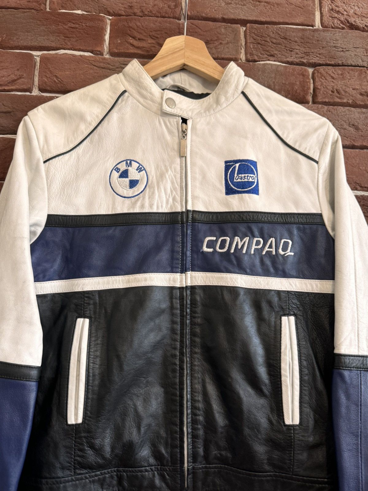 Vintage Vintage Y2k BMW Eco Leather Racing Jacket Hype Rare Womens Size L / US 10 / IT 46 - 3 Thumbnail