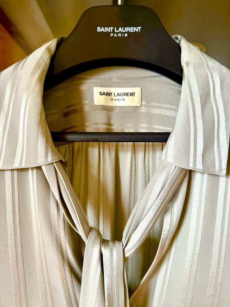 Saint Laurent Paris Saint laurent paris size 39 22fw runway silver bow tie rib Size US M / EU 48-50 / 2 - 3 Thumbnail