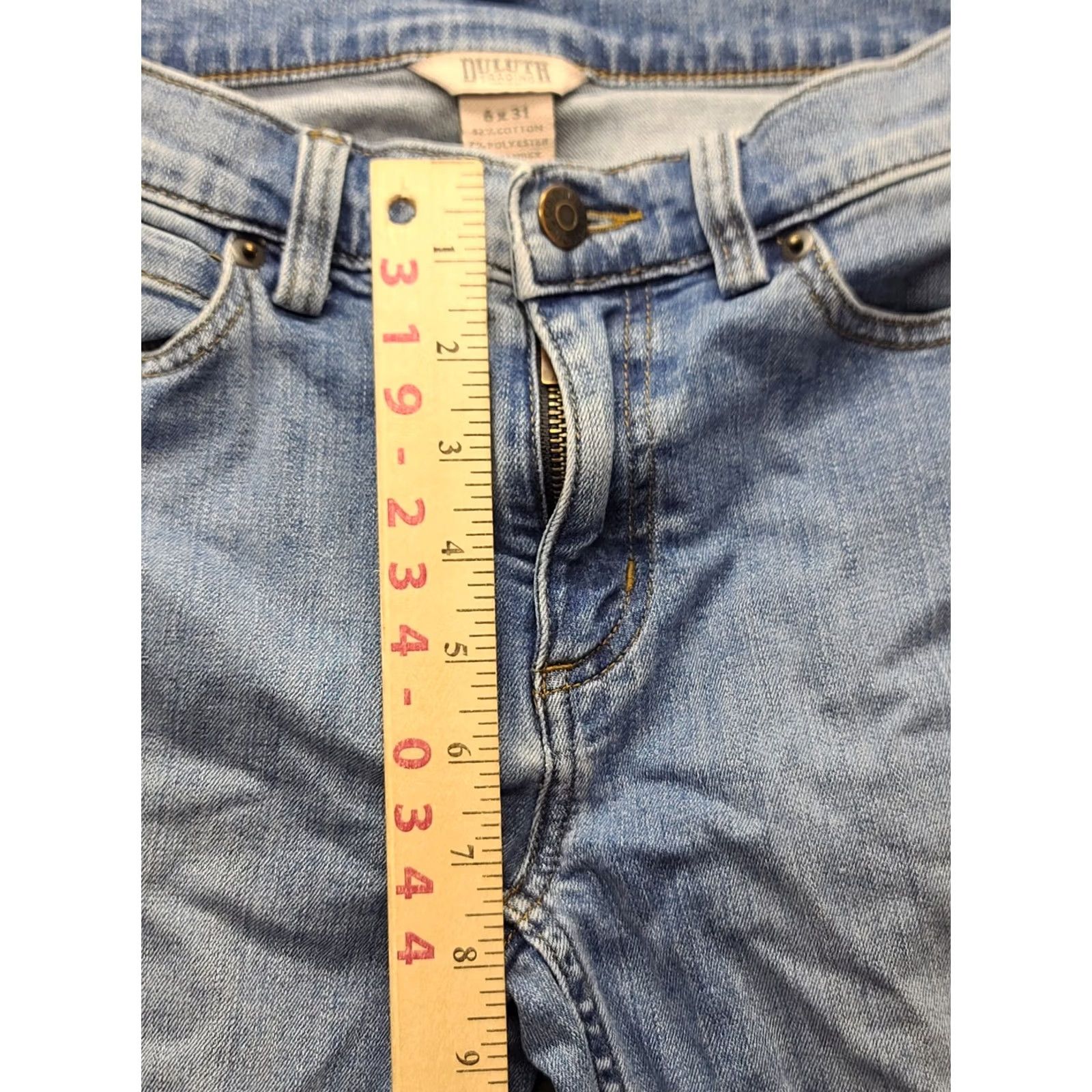 Denime Duluth Womens Jeans Slim Fit Mid Rise 6x31 DuluthFlex Daily Denim Blue Cotton Polyester Spandex Jeans Pants Manuf USA 31 Inseam Slimming Size 28" / US 6 / IT 42 - 5 Thumbnail