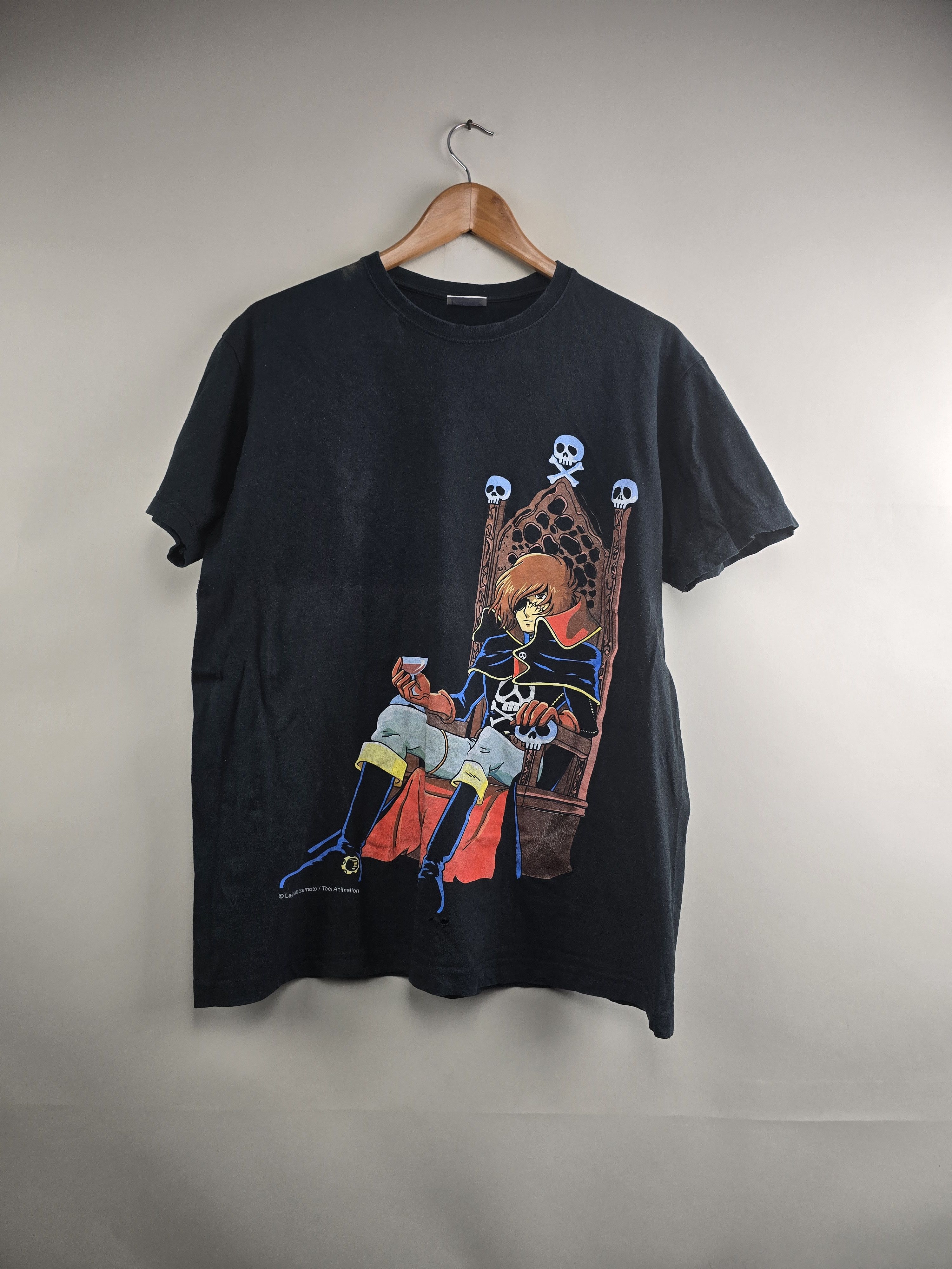 Anime × Vintage 2000 Captain Harlock Throne Anime Tee L 21.5" 27" Size US L / EU 52-54 / 3 - 9 Thumbnail