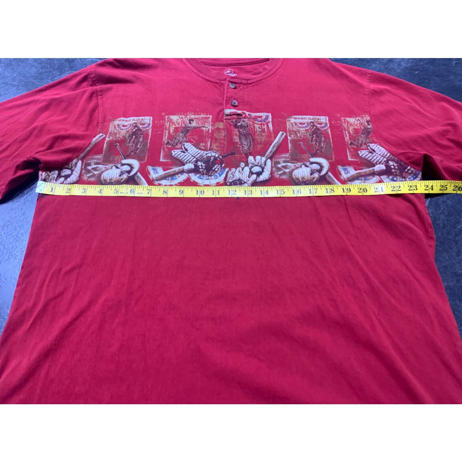 Vintage RedHead Henley T Shirt Mens Large Red Short Sleeve Size US L / EU 52-54 / 3 - 4 Thumbnail