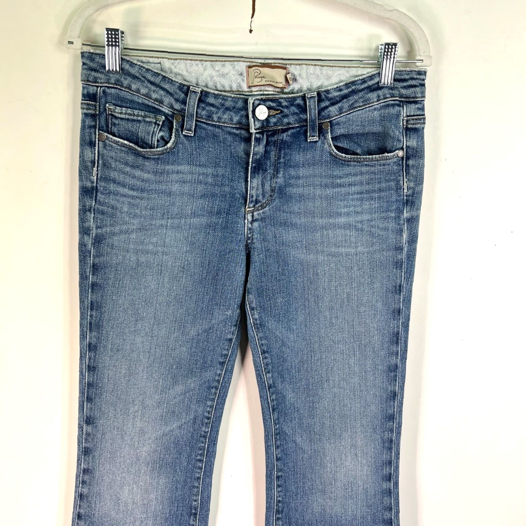 Paige Vintage Paige Hollywood Hills Women's Denim Jeans Size 29 Blue Bootcut 30x33 US Size 29" - 2 Thumbnail