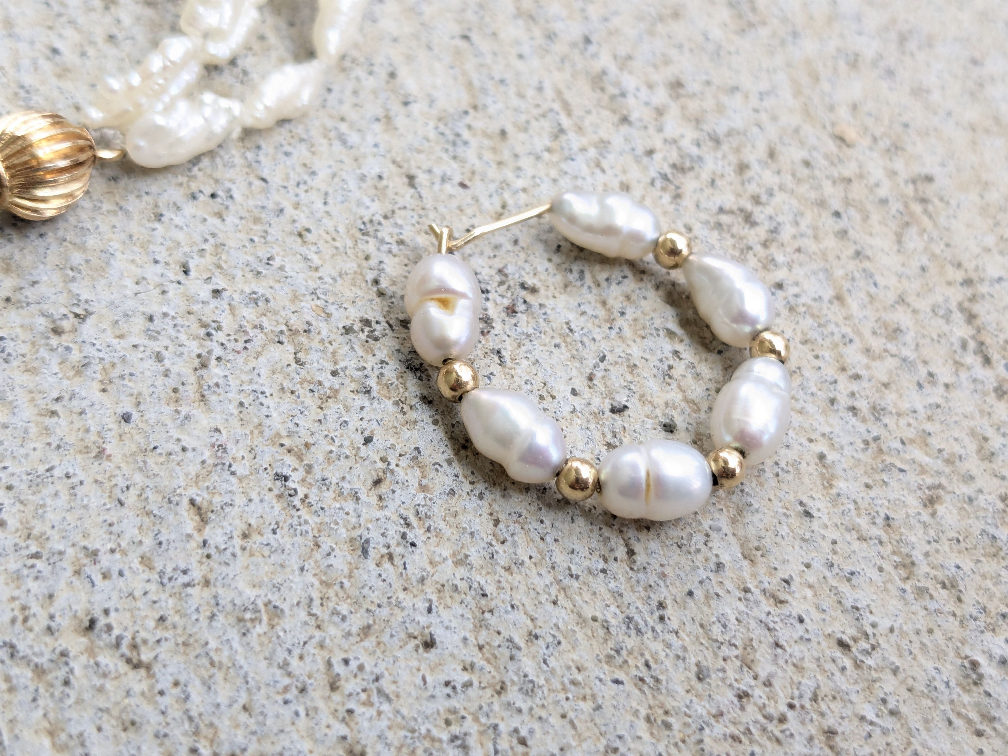 Jewelry × Vintage Gold Baroque Pearl Bracelet 14k 7.75" Size ONE SIZE - 3 Thumbnail