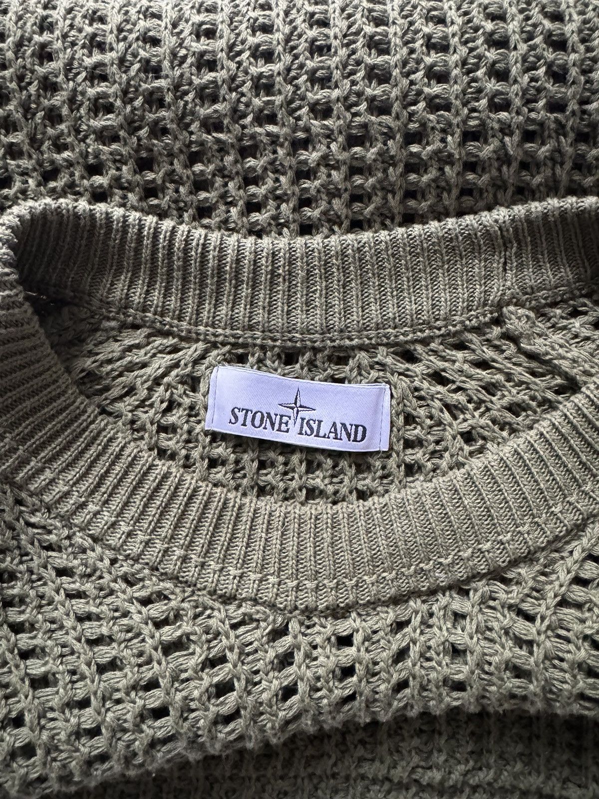 Stone Island dark green mesh sweater Size M / US 6-8 / IT 42-44 - 4 Thumbnail