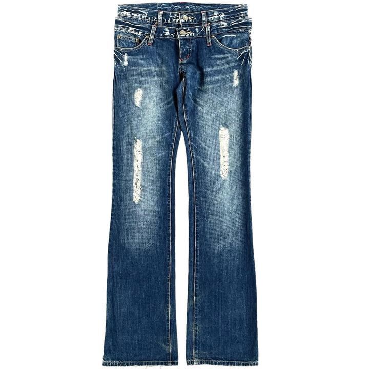 Japanese Brand Vintage Tornado Mart Double Waist Punk LGB Denim Size US 31 - 1 Thumbnail