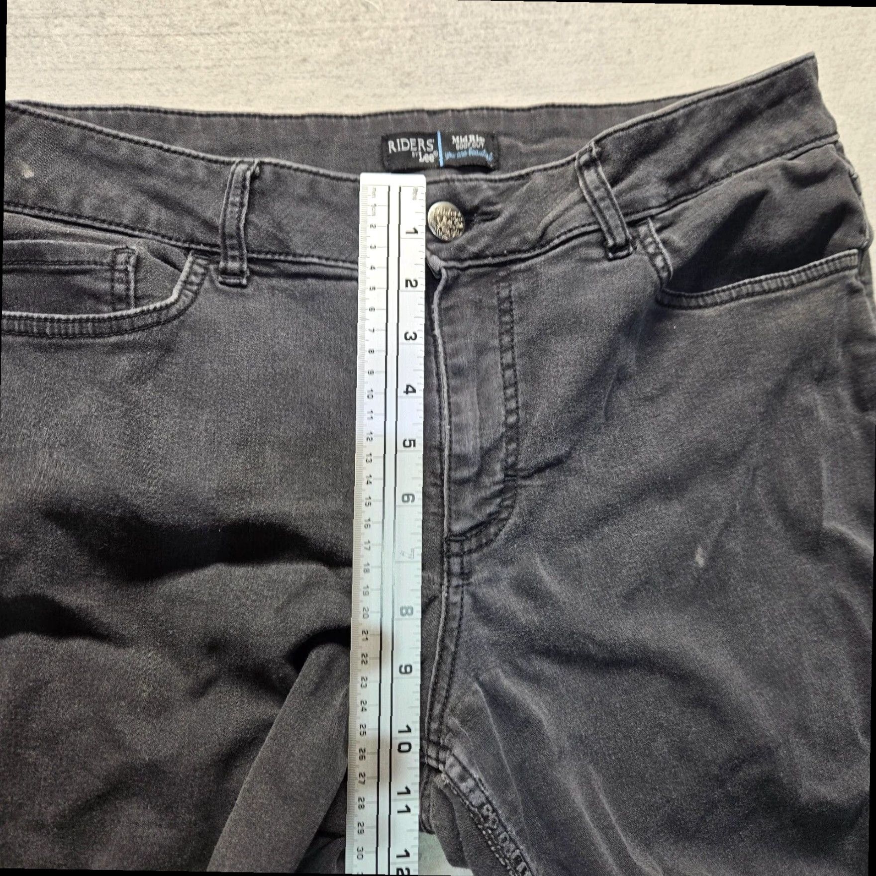 Vintage VINTAGE Riders by Lee Women's Black Bootcut Jeans Size 16M Mid-Rise 5 Pocket Denim Pants Size 38" / US 16 / IT 52 - 6 Thumbnail