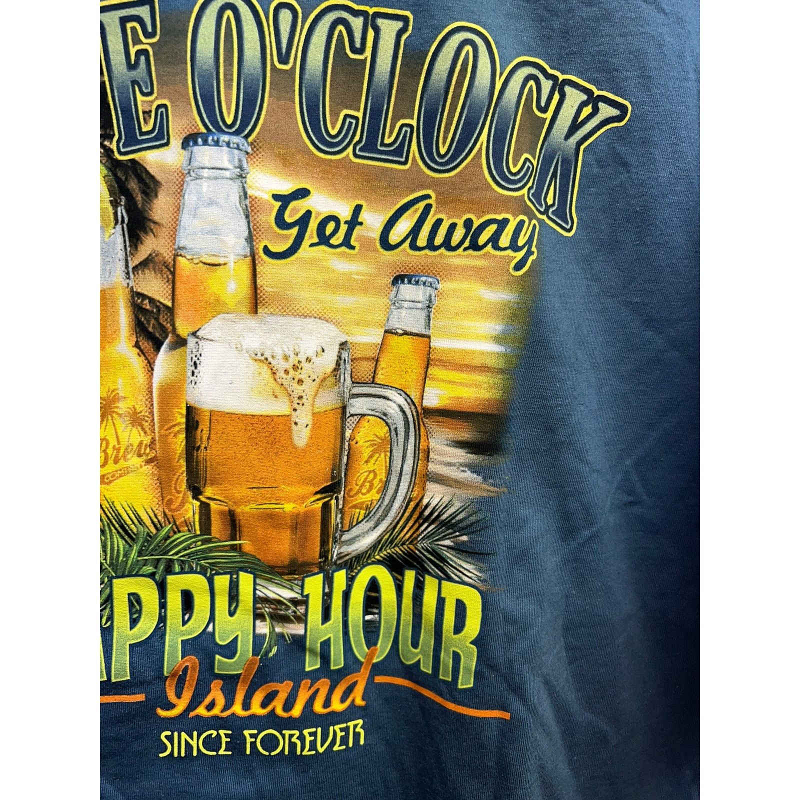 Vintage Happy Hour Beer Shirt Five O Clock Island Newport NWT Tee M Size US M / EU 48-50 / 2 - 9 Thumbnail