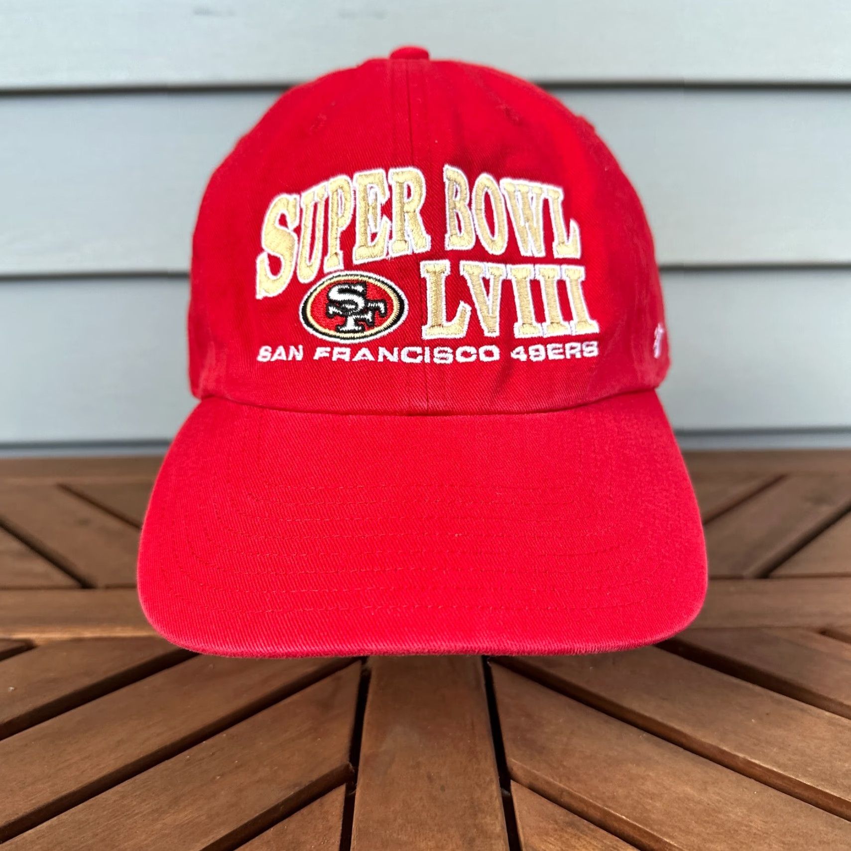 47 VINTAGE San Francisco 49ers Football Hat Cap Adjustable Strapback Cotton Red NFL Sports Men One Size Size ONE SIZE - 2 Thumbnail