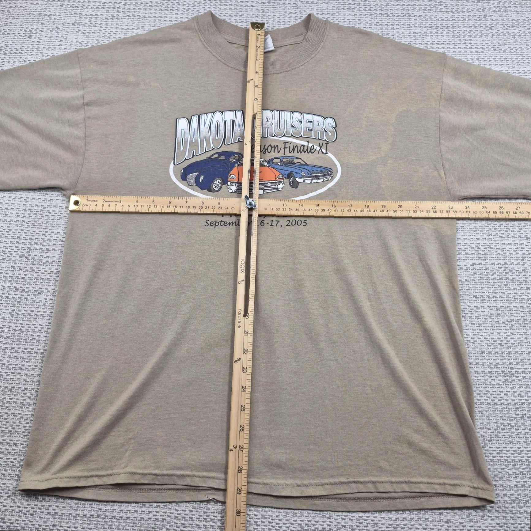 Jerzees VINTAGE Jerzees Dakota Cruisers Shirt Mens XL Beige Car Show Minot ND 2005 T-Shirt Crew Neck Short Sleeve Graphic Print Size US XL / EU 56 / 4 - 7 Thumbnail