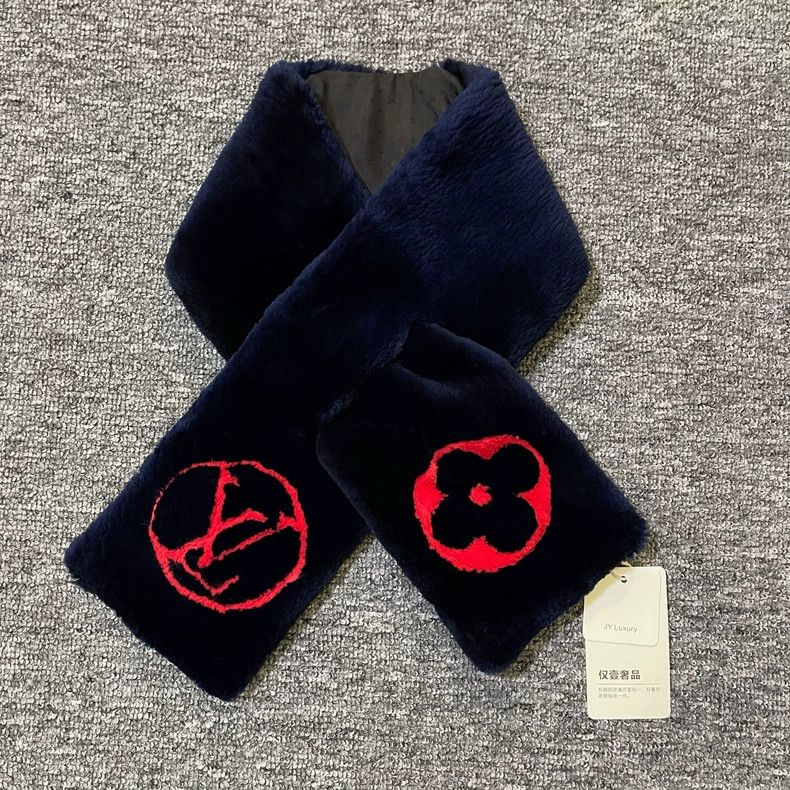 Louis Vuitton Louis Vuitton Blue Wool Shearlingram Scarf Size ONE SIZE - 1 Thumbnail