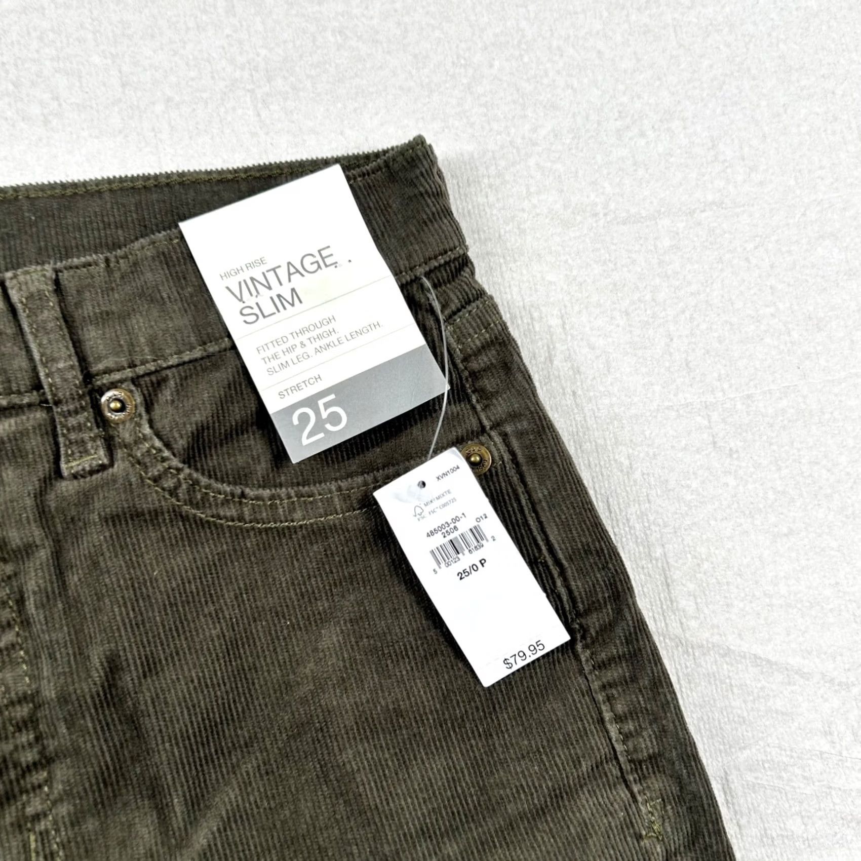 Gap Gap Pants Womens 0P Petite Corduroy Slim High Rise Olive Green 25 In Inseam Vintage No Boys Mens Womens Size 25" / US 0 / IT 36 - 6 Thumbnail