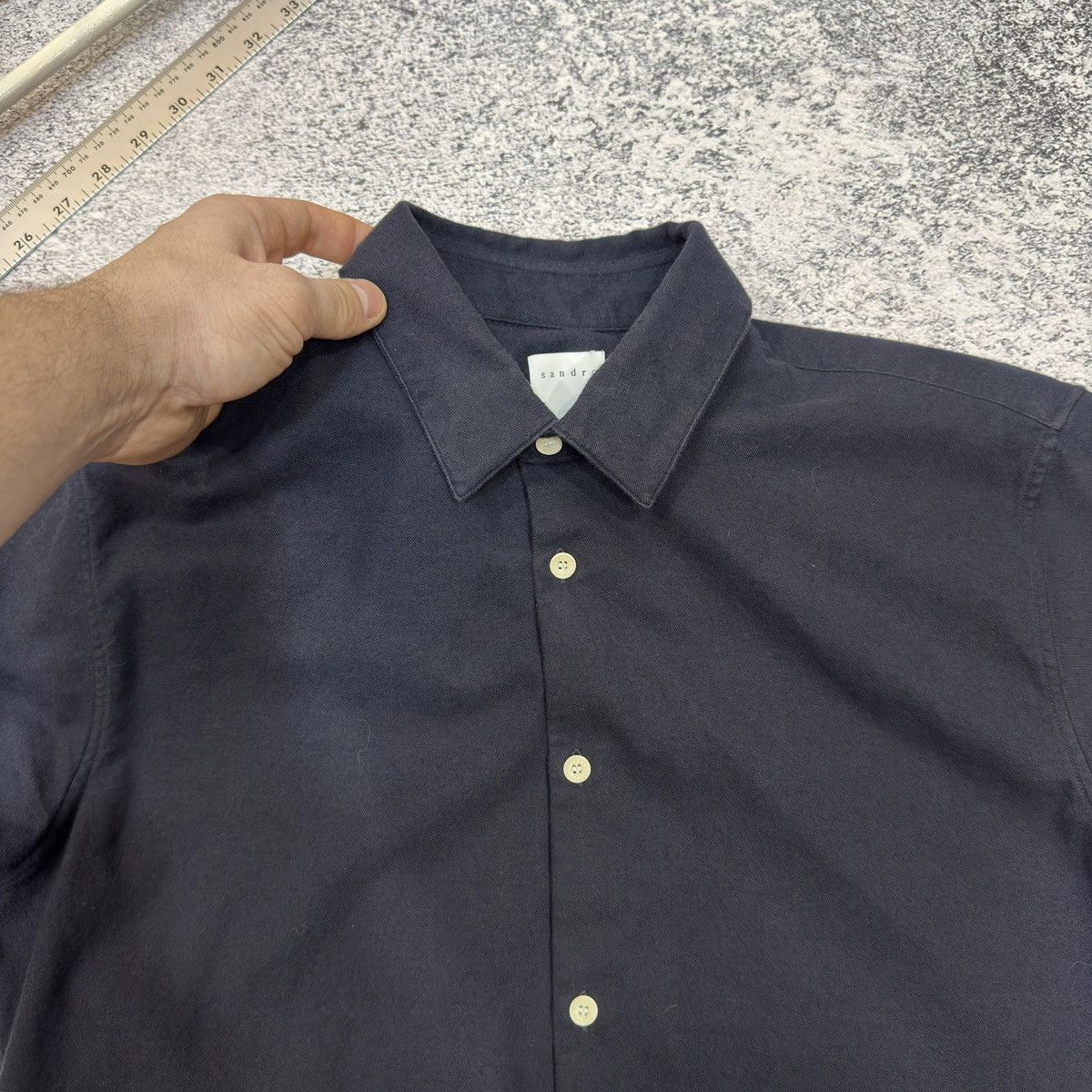 Sandro Sandro Paris Navy Blue Cotton Shirt L size Size US L / EU 52-54 / 3 - 6 Thumbnail