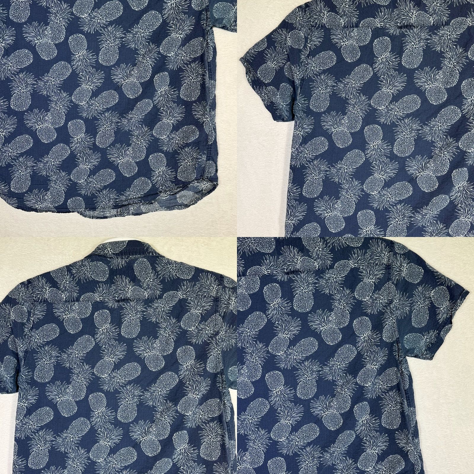 Vintage Cactus Man Shirt Small Navy Pineapple Print Slim Cotton Button-Up M570 Mens Slim Shirt Size US S / EU 44-46 / 1 - 8 Thumbnail