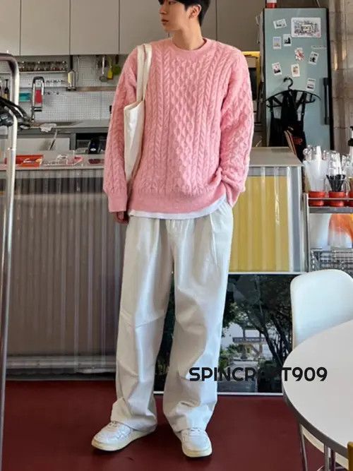 VIBE Pink Cable Knit Sweater Size US M / EU 48-50 / 2 - 5 Thumbnail