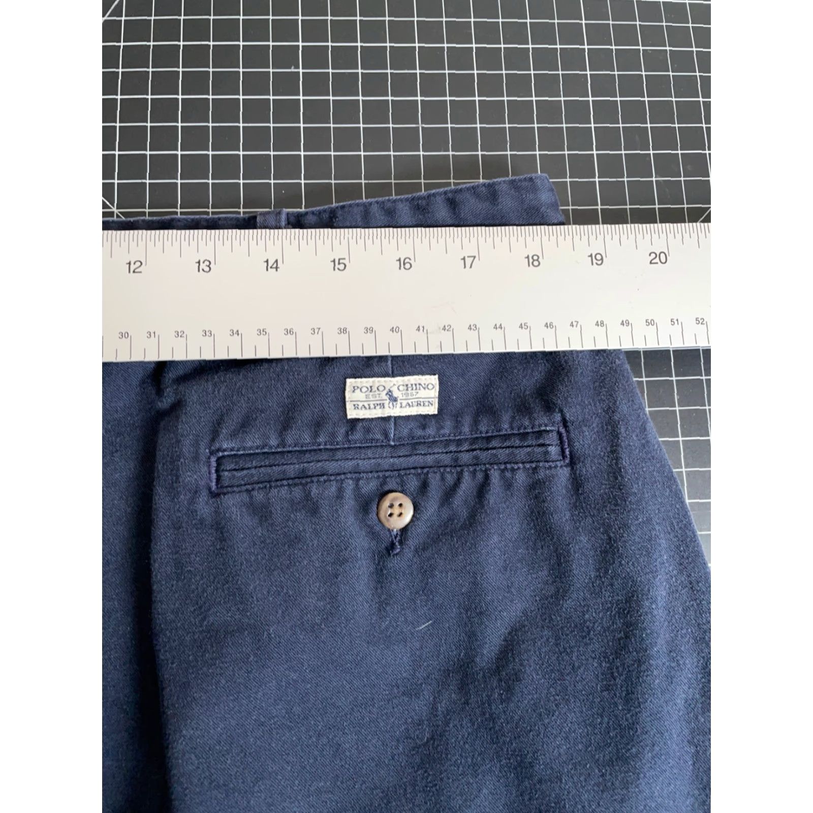 Polo Ralph Lauren VTG Polo Ralph Lauren Chino Pants Men’s 37 x 29 Dark Blue Cotton Vintage 90s Retro Casual Straight Illusion Tag Size US M / EU 48-50 / 2 - 5 Thumbnail