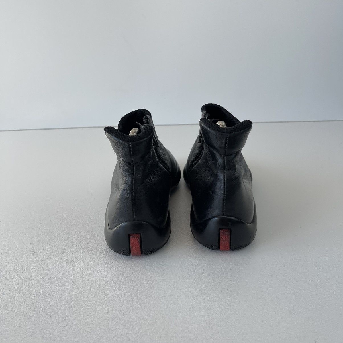 Prada Prada Sport 1999 Red Tab Side Zip Leather Vintage Boots Blac Size US 7.5 / IT 37.5 - 8 Thumbnail
