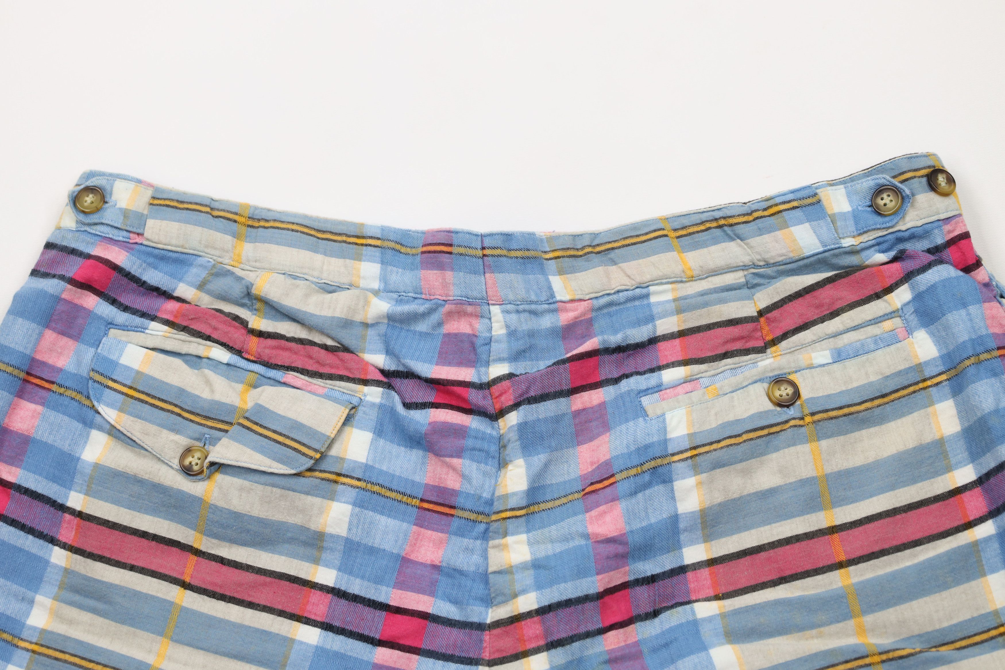 Vintage Vintage 90s Streetwear Above Knee Madras Plaid Chino Shorts Size US 36 / EU 52 - 10 Thumbnail
