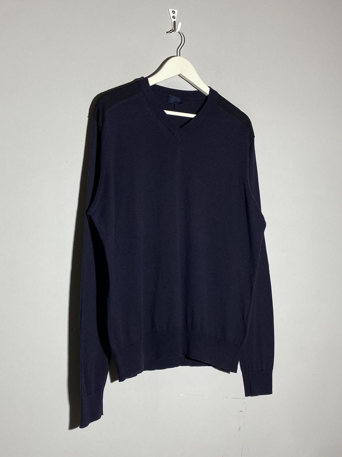 Lanvin Lanvin jumper merinos wool v-neck sweater midnight blue Size US L / EU 52-54 / 3 - 2 Thumbnail
