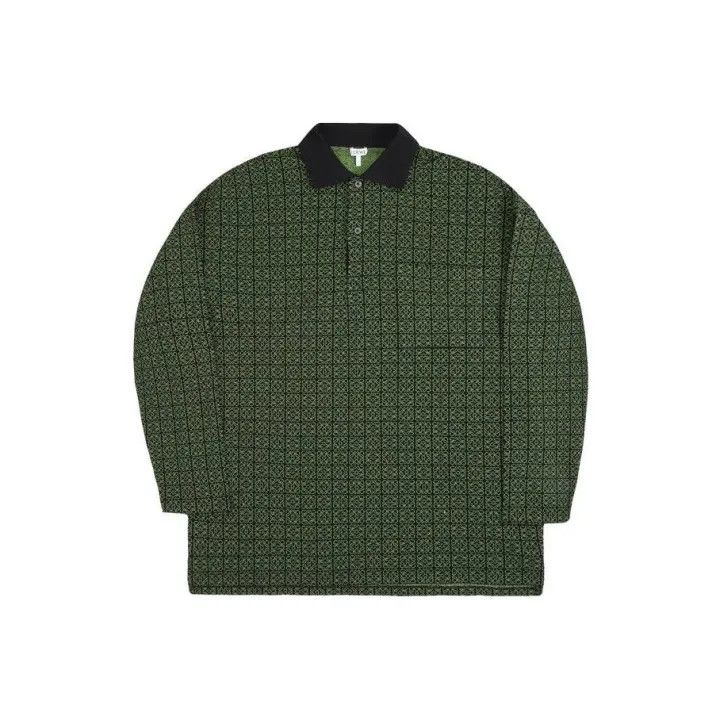 Loewe Logo Patterned Loose Fit Long Sleeve Polo