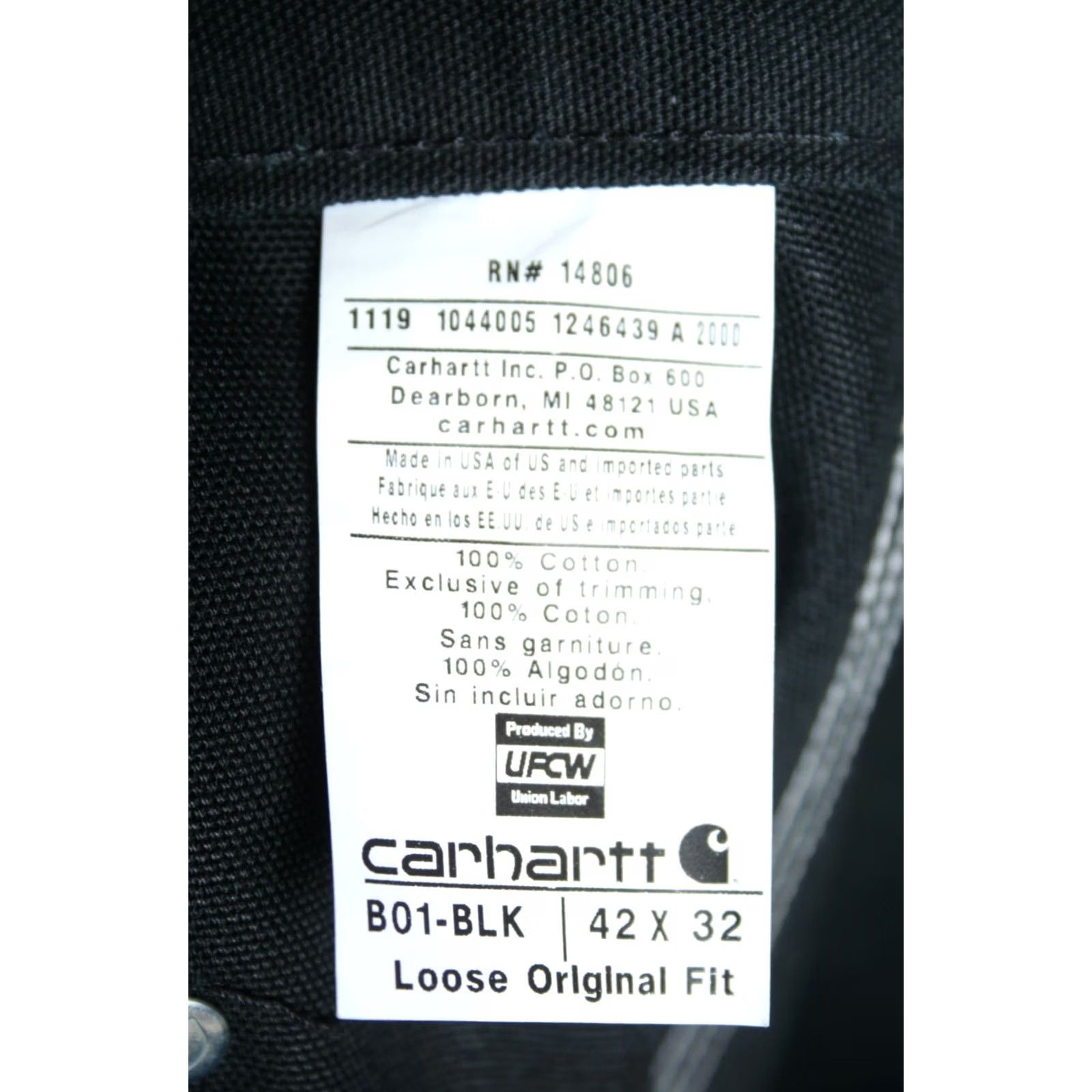 Carhartt Carhartt B01-BLK Loose Original Fit Firm Duck Double-Front Dungarees Sz. 42x32 Black Carpenter Pants Mens Regular 42 32 Denim Cotton N/A Size US 42 / EU 58 - 6 Thumbnail