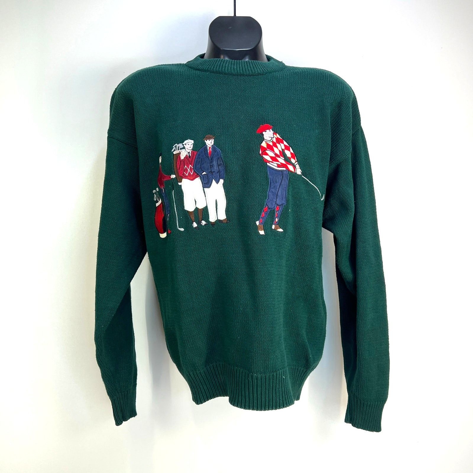 Izod × Vintage Vintage Izod Cotton Pine Green Pullover Crewneck Sweater Size US L / EU 52-54 / 3 - 1 Thumbnail