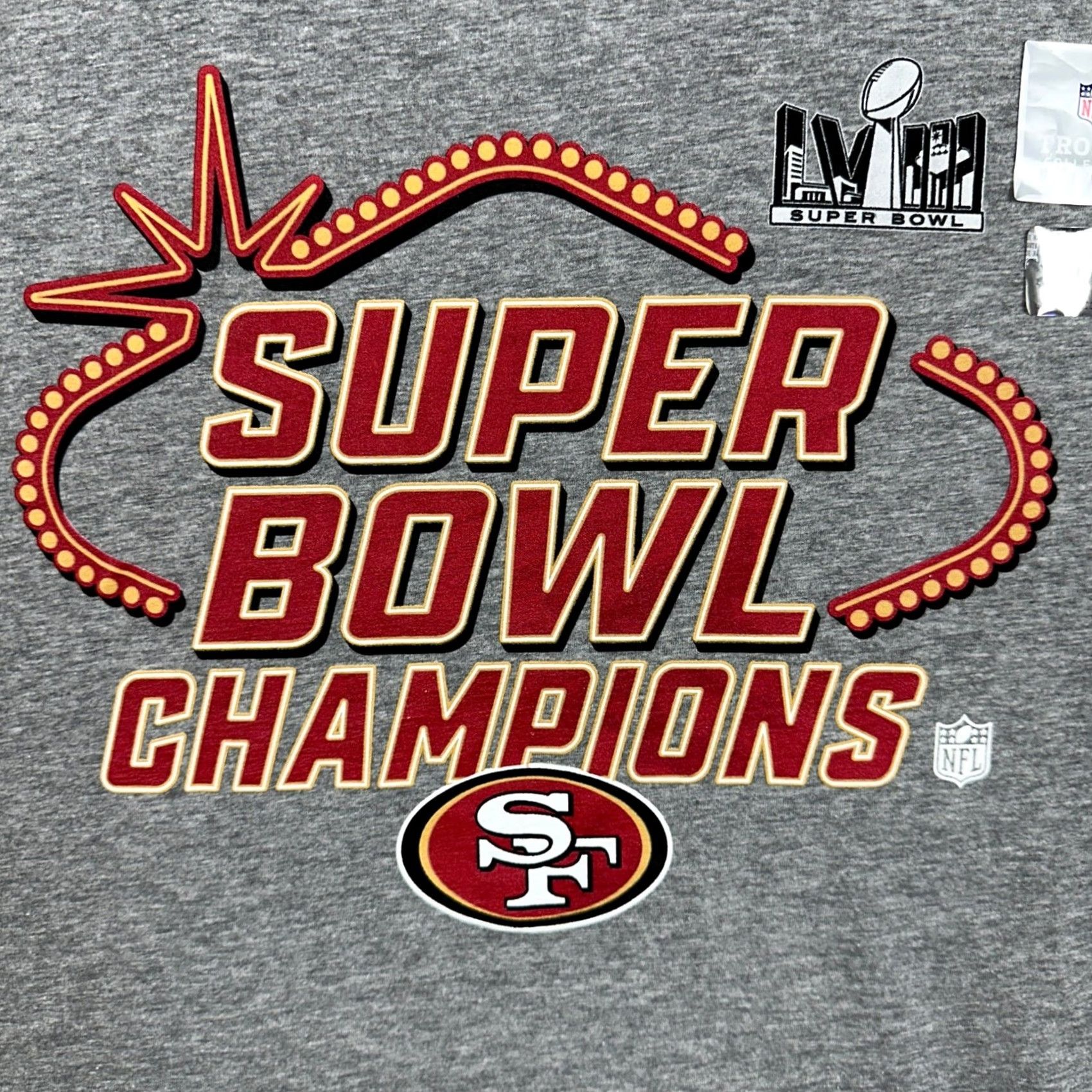 Nike VINTAGE Nike 49ers T-Shirt Mens Gray 5XL Crew Neck Short Sleeve Graphic Print Dri-Fit Champion NFL Super Bowl 2020 Way Size US XXL / EU 58 / 5 - 6 Thumbnail