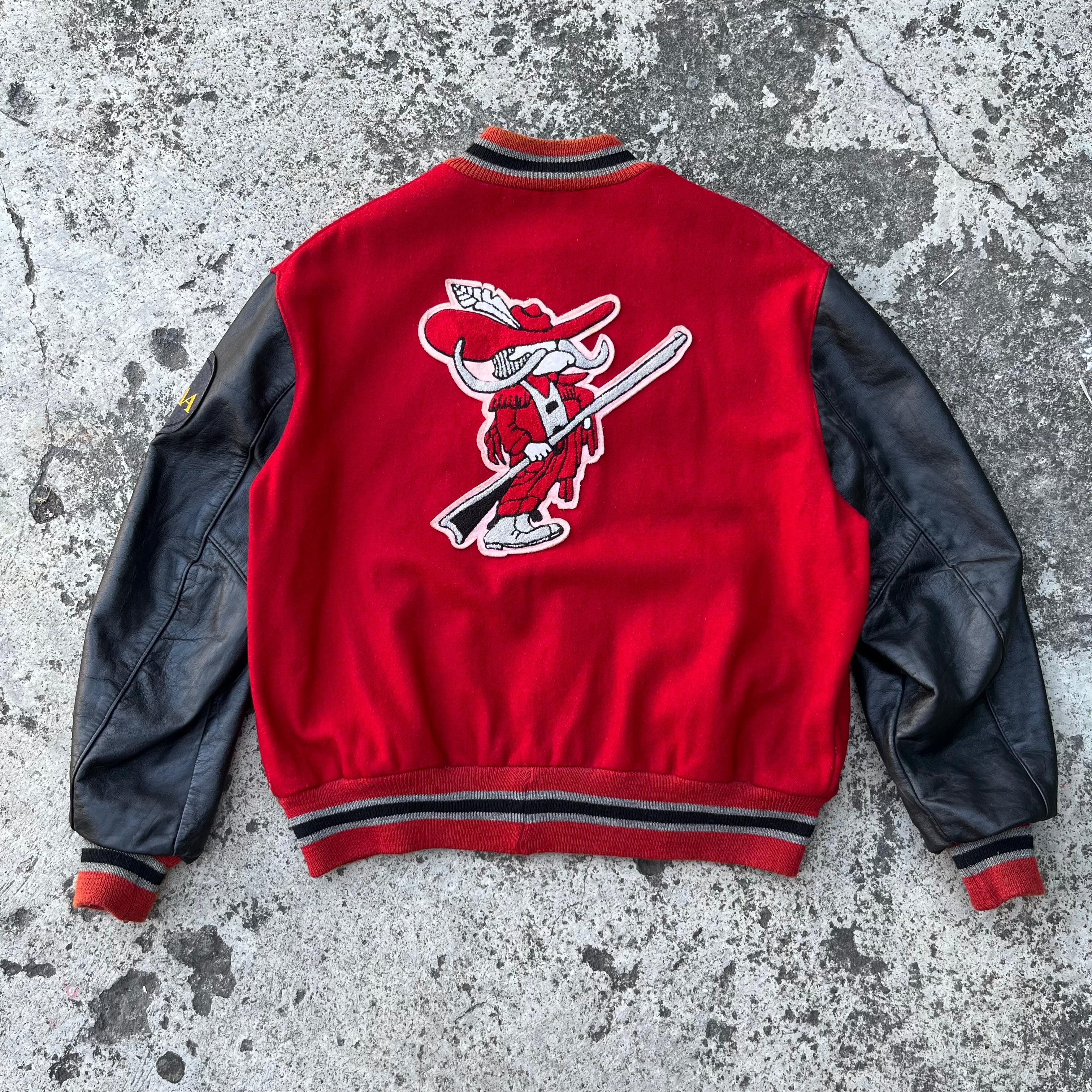 Delong RARE❤️‍🔥Vintage 80s Delong Wool Leather Varsity Jacket Size US M / EU 48-50 / 2 - 15 Thumbnail