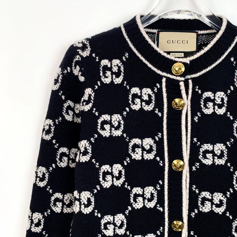 Gucci Gucci Black old-fashioned full-print knitted cardigan jacke Size US S / EU 44-46 / 1 - 3 Thumbnail