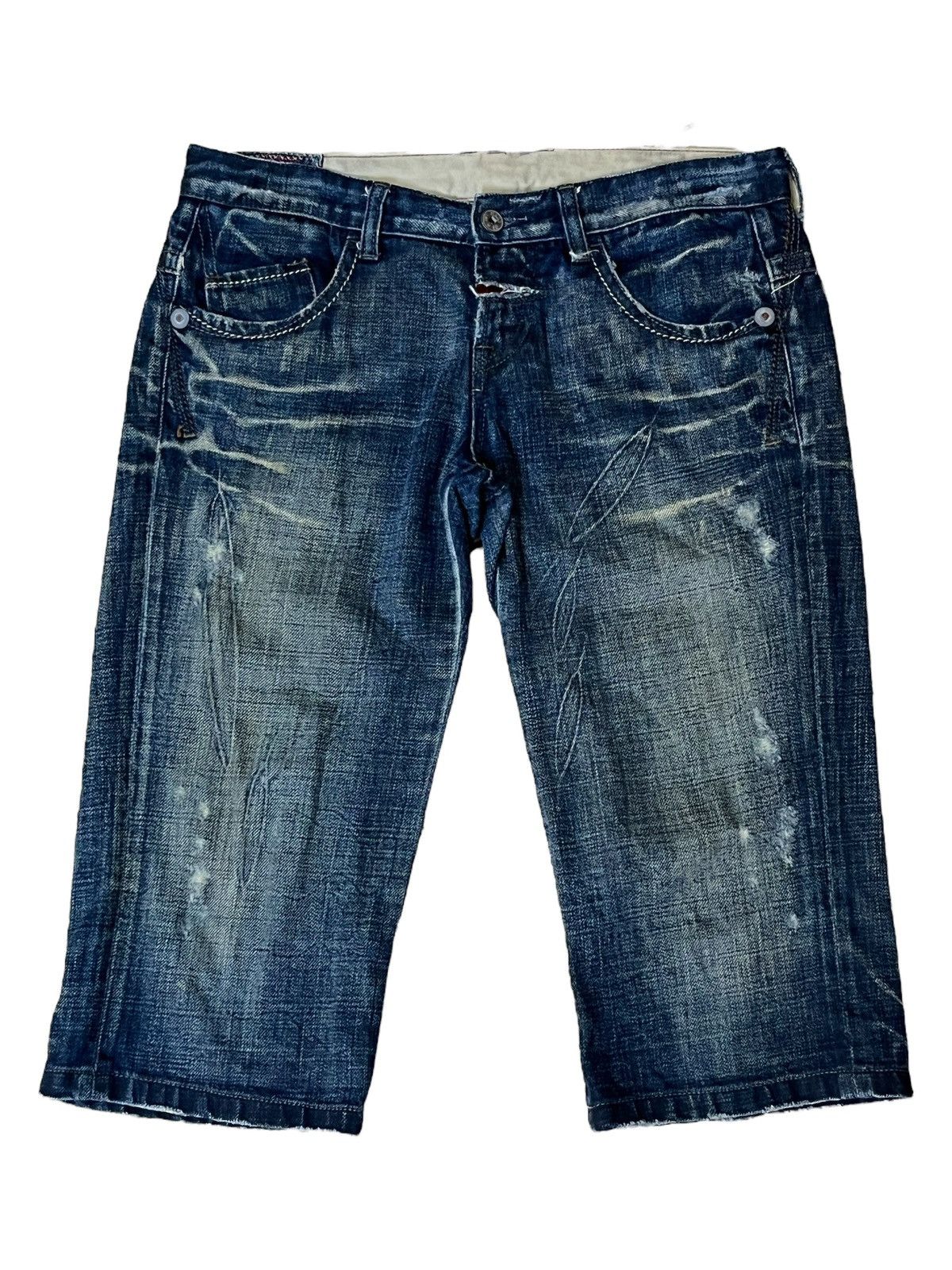 Marithe + Francois Girbaud SICK🔥MARITHE FRANCOIS GIRBAUD LOW RISE SHORT DENIM PANT Size US 32 / EU 48 - 2 Thumbnail