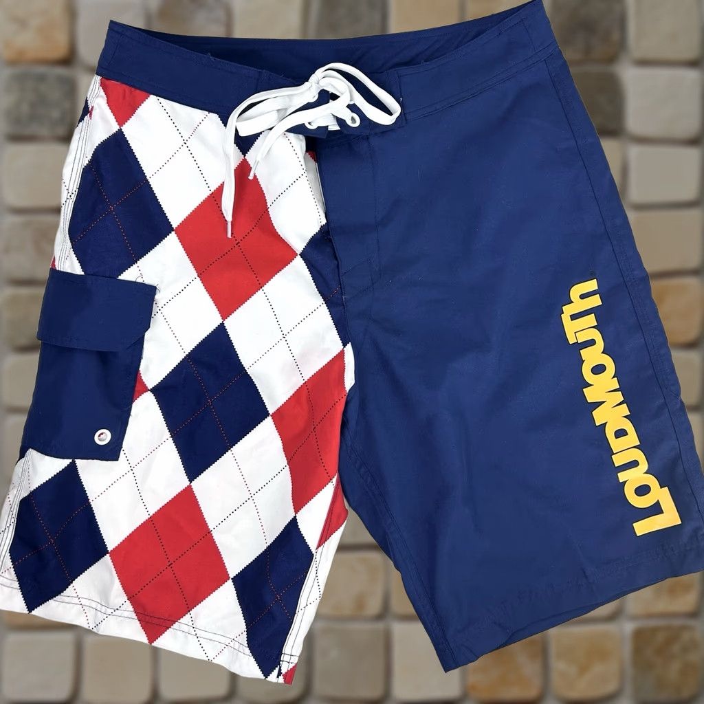 Vintage Loudmouth Board Shorts Men 32 X 11 Red White Blue Swim Trunks Size US 32 / EU 48 - 1 Thumbnail