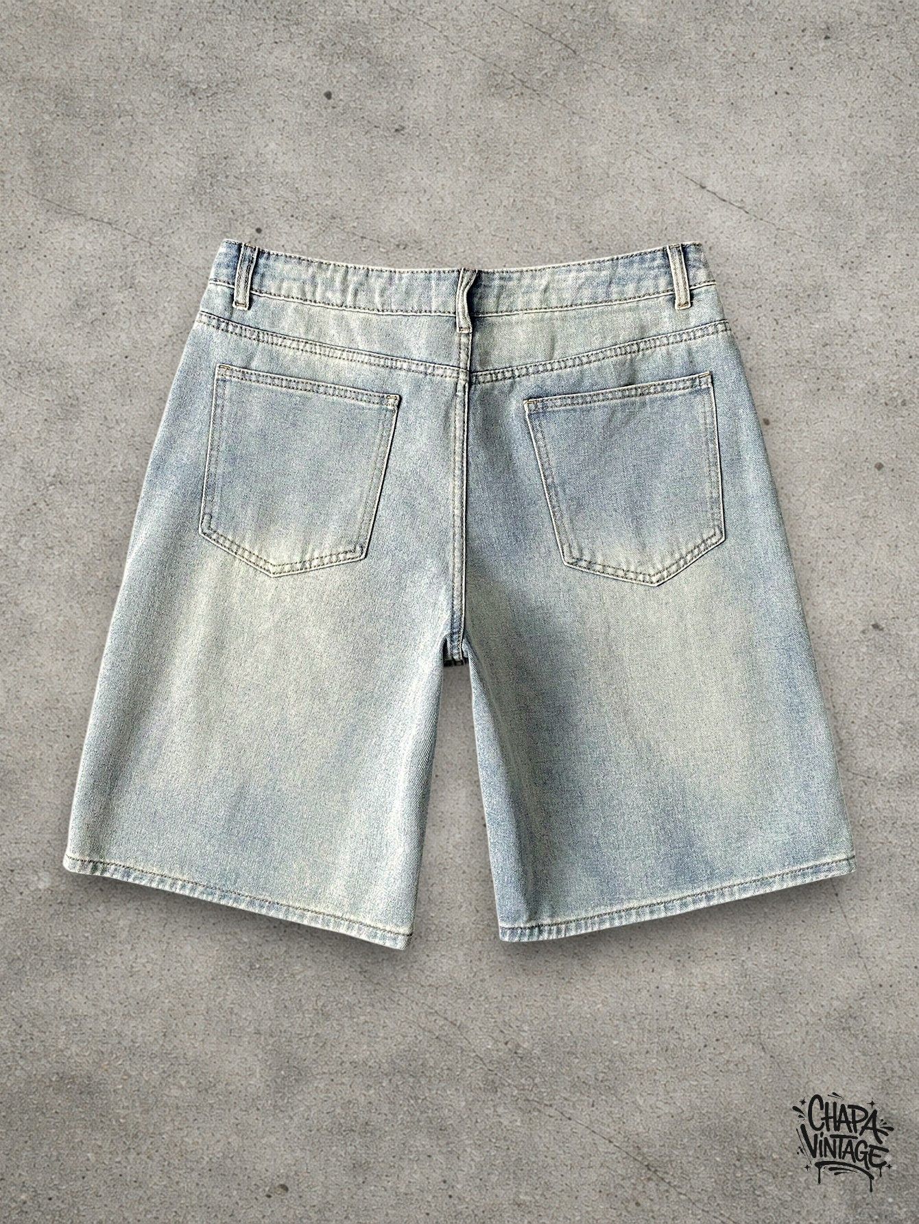 Vintage Washed light denim shorts Size US 32 / EU 48 - 2 Thumbnail