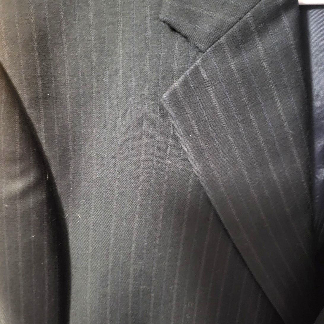Jones New York Jones New York Men's Navy Pinstriped Wool Blazer - 42 R Size 42R - 3 Thumbnail