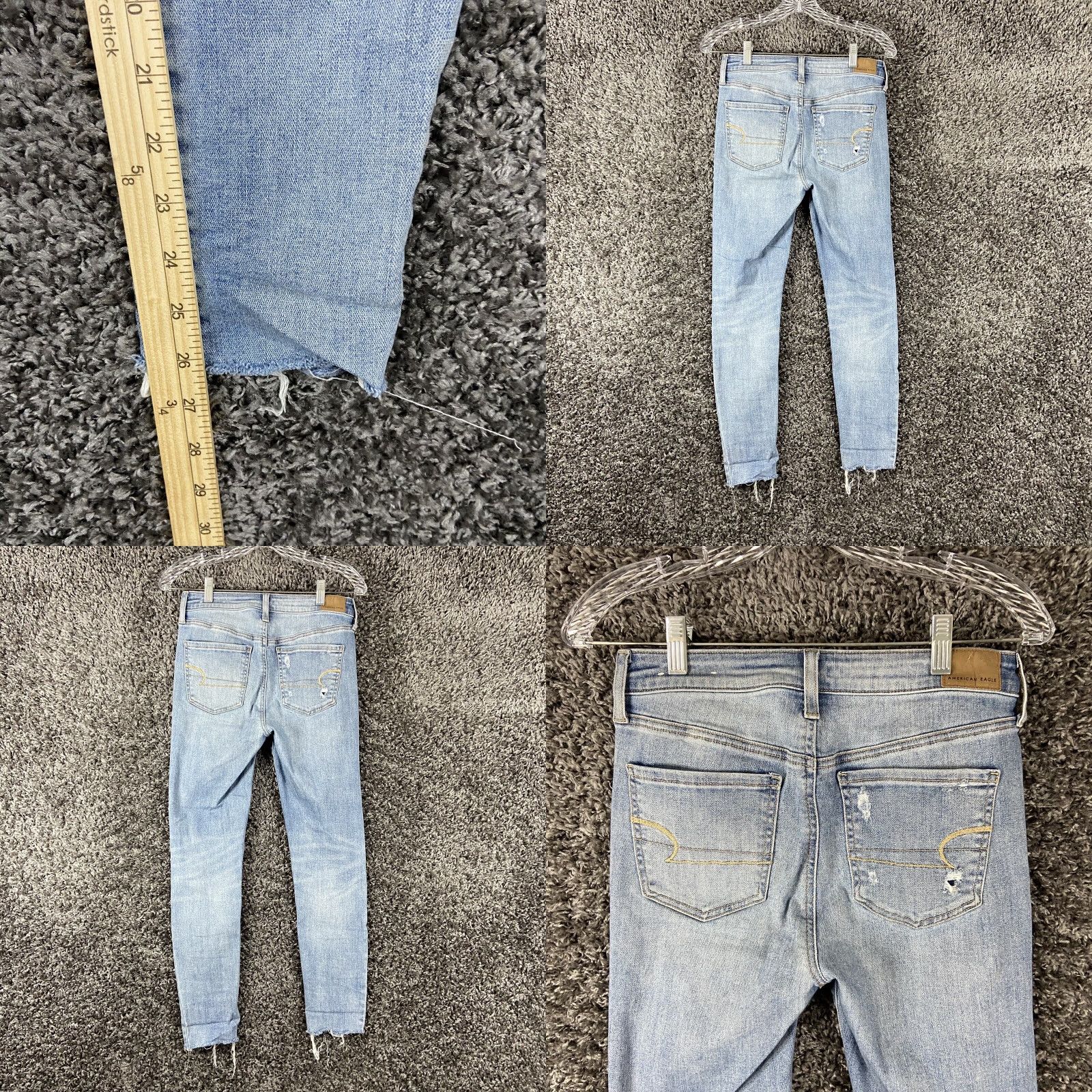 American Eagle Outfitters American Eagle Jeans Women’s Hi-Rise Super Stretch Begging Crop Distress Blue 4 Size 27" / US 4 / IT 40 - 8 Thumbnail