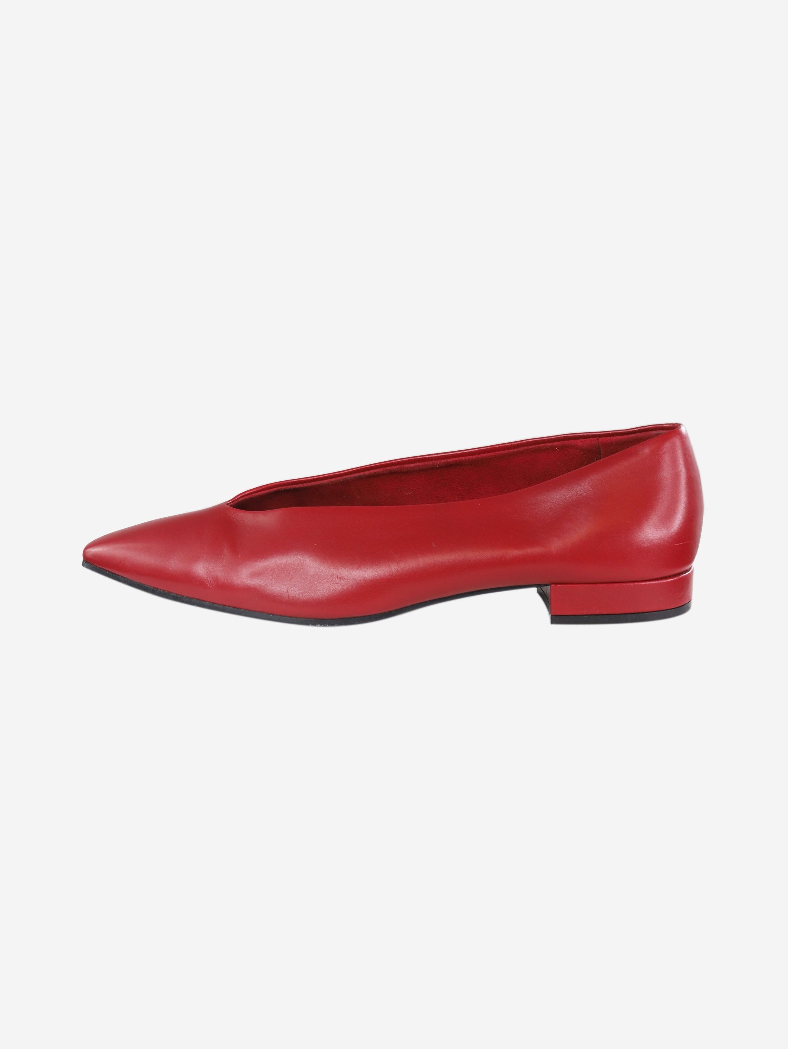 Loro Piana Red Rebecca Ballerina Flat Shoes - Size Eu 38.5, Women's Product Image