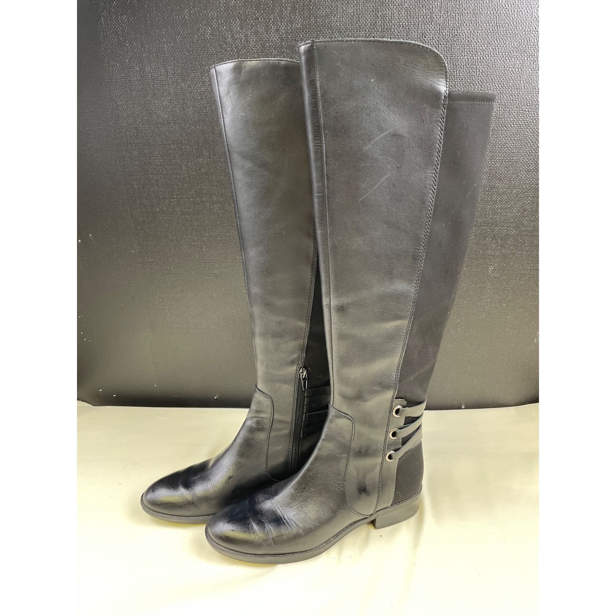 Vince Camuto Vince Camuto Women's Black Leather Riding Boots/Shoes Size 6 Size US 6.5 / IT 36.5 - 1 Thumbnail